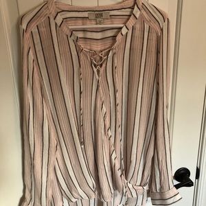 Vintage American Blues Striped Blouse Sz L